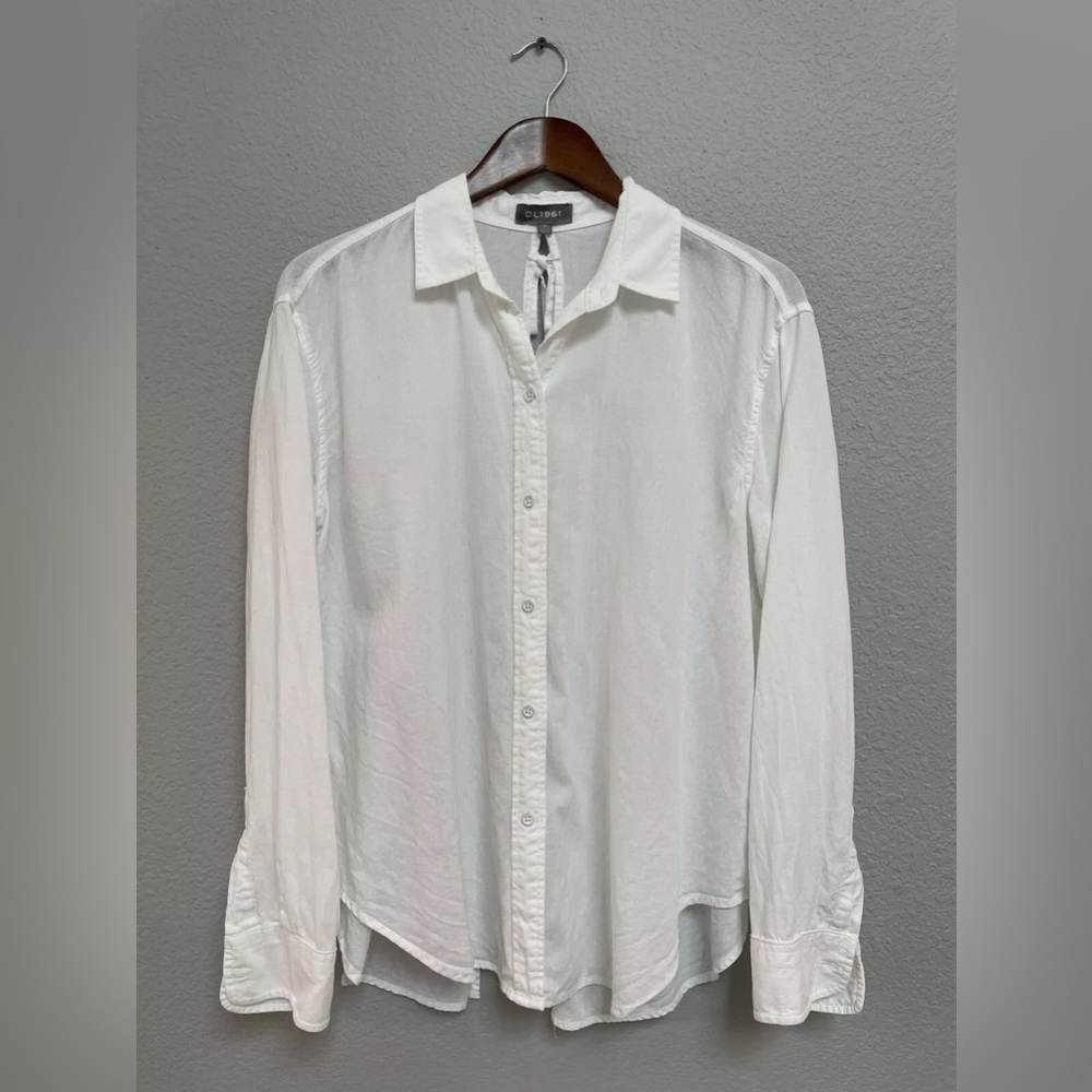 DL1961 White Linen Shirt Button Down Linen Shirt Classic Button Front